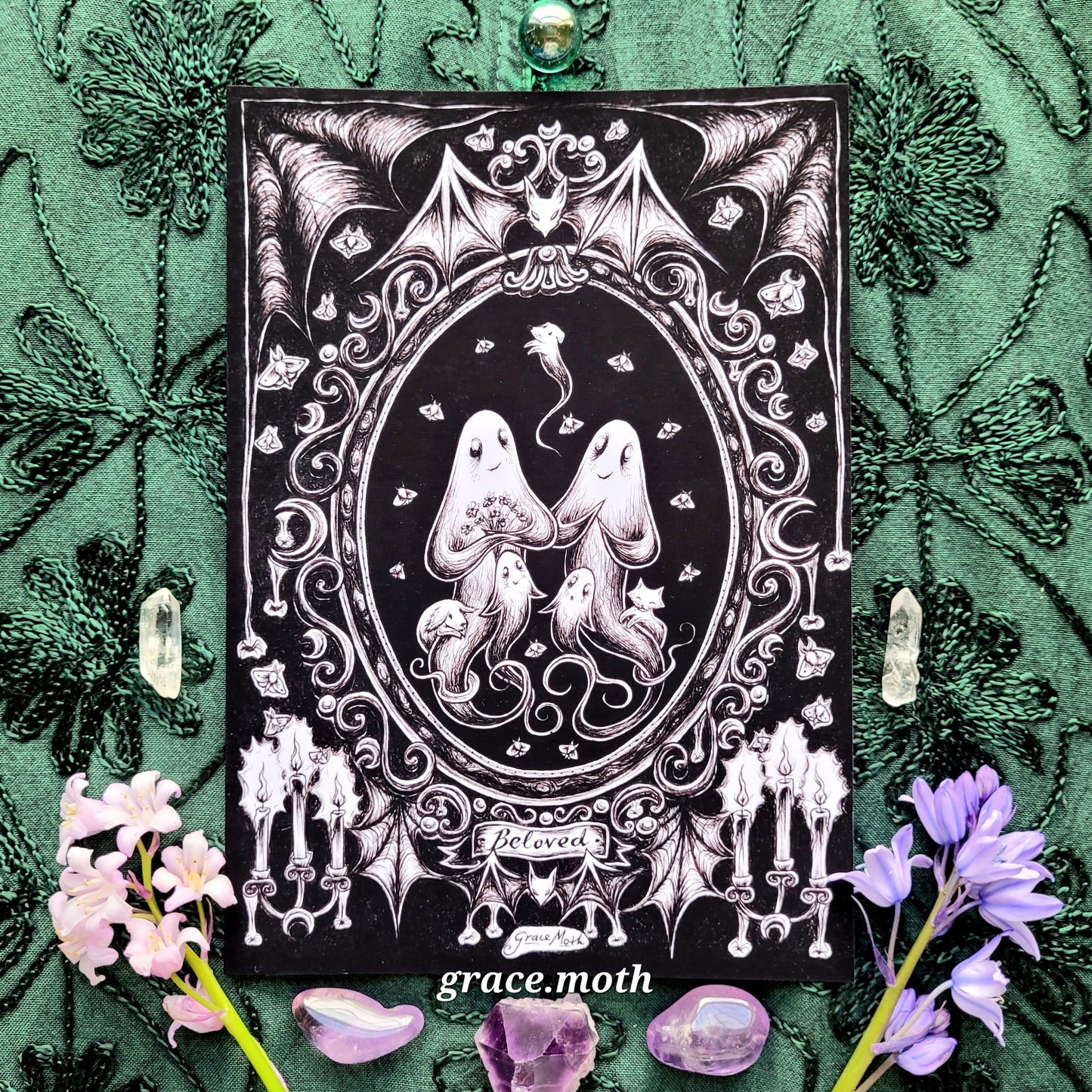 Ghost Family Portrait - A5, A4 or A3 art print by Grace Moth