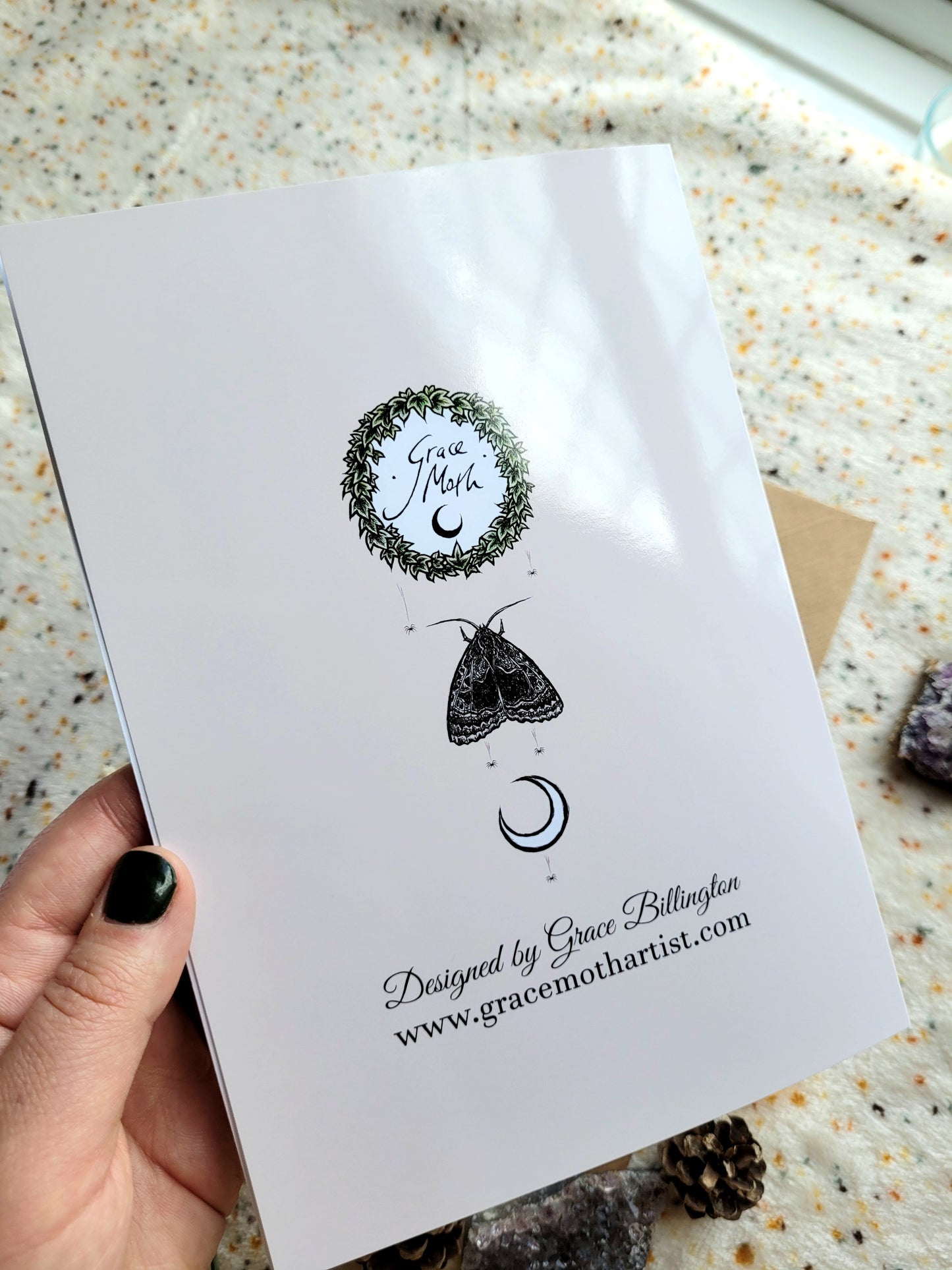Magical Birthday - A5 witchy mushroom greeting card by Grace Moth - 5.8 x 8.3, fungi cottagecore