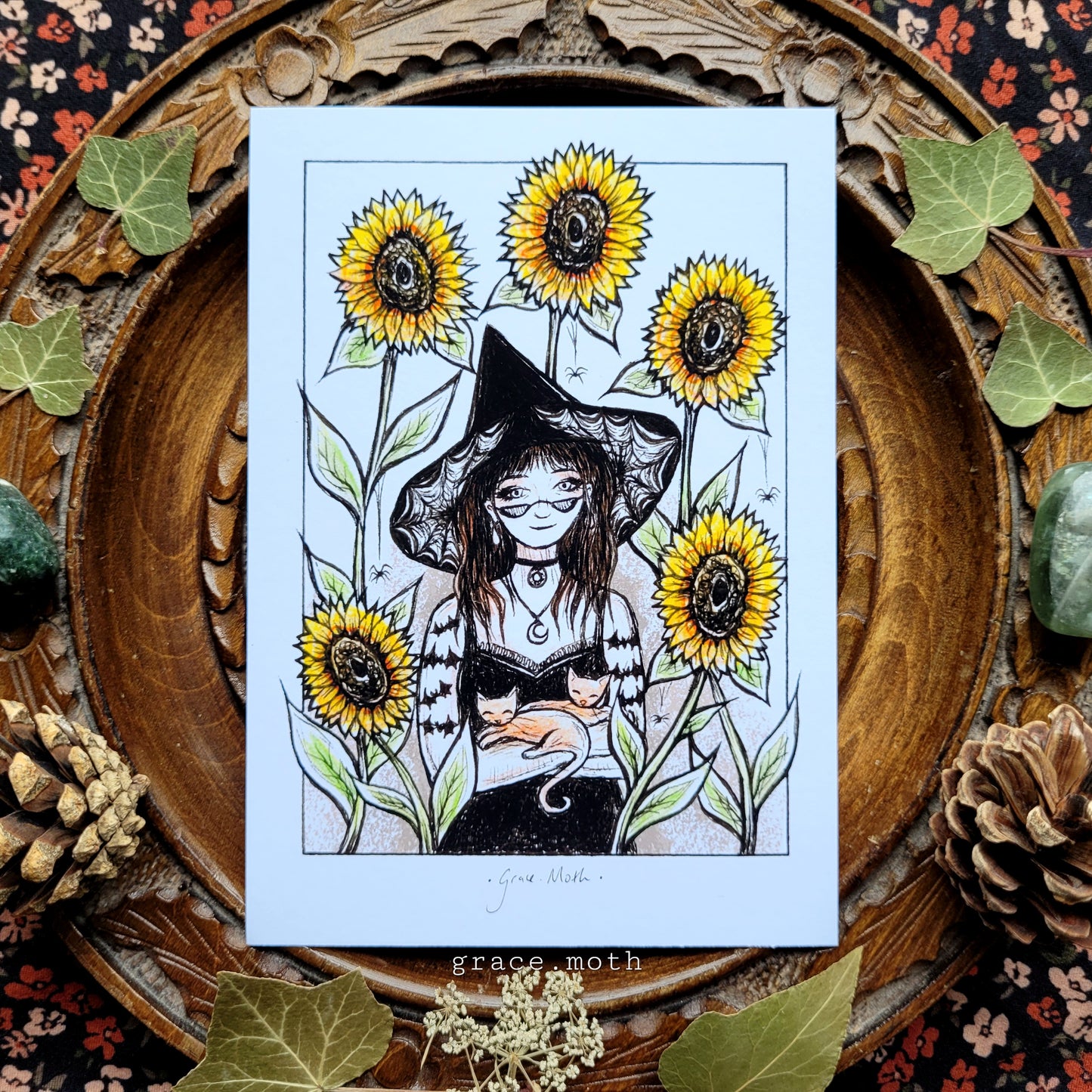 Summer Goth - A6 print by Grace Moth - 5.8 x 4.1 - Cottagecore - Gothic - Witchy