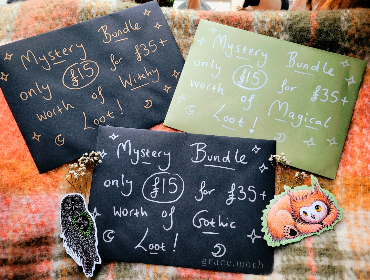 Gothic Mystery Bundle - random selection of prints, bookmarks and stickers, by Grace Moth