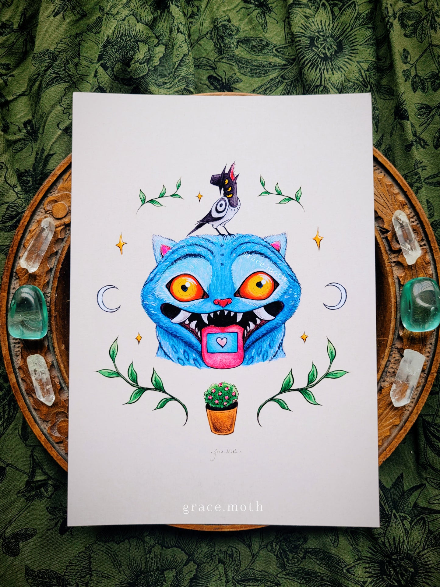Derpy Tiger print - A5 or A4 art print by Grace Moth - 5.8 x 8.3 - kpop demon hunters inspired