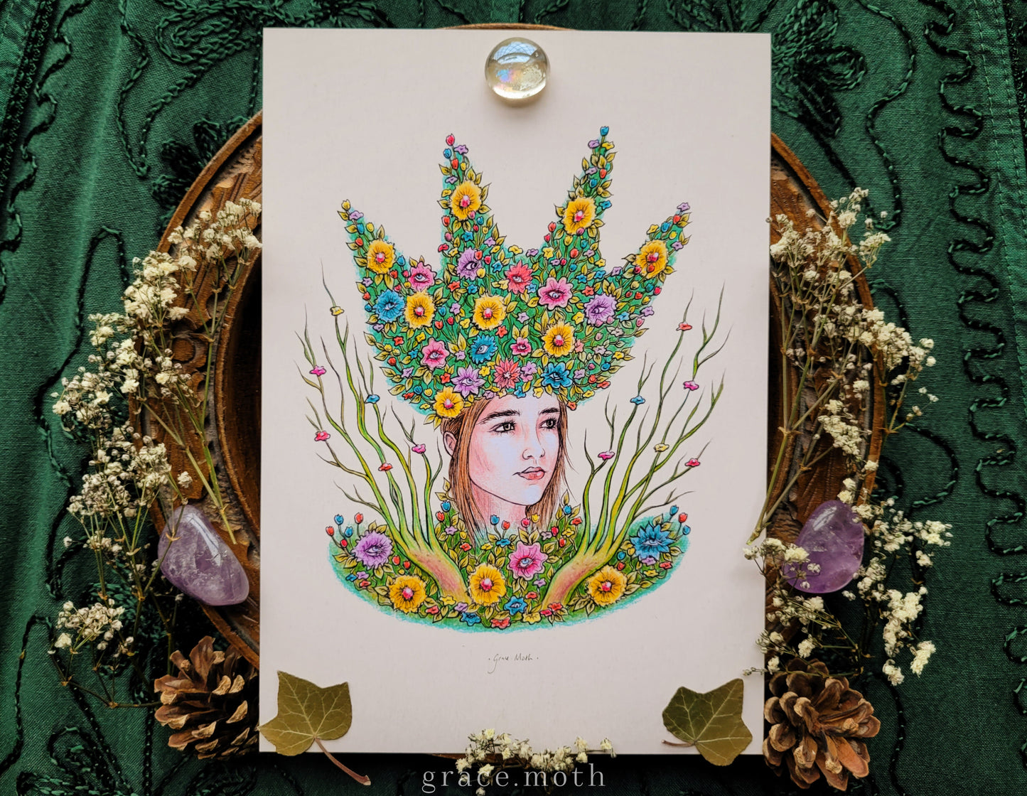 May Queen - A5 or A4 art print by Grace Moth - 5.8 x 8.3 - Midsommar inspired