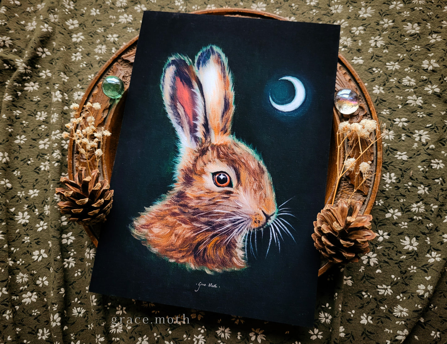 Haunted Hare - A5, A4 or A3 Oil Art print painted by Grace Moth