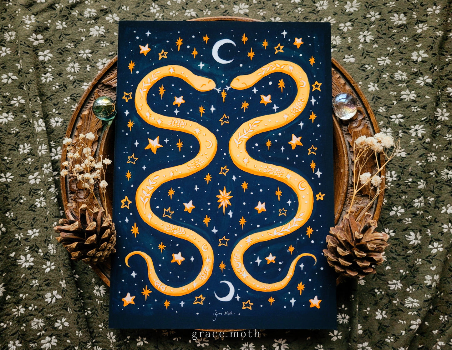 Snake Dance - A5 or A4 art print by Grace Moth - 5.8 x 8.3