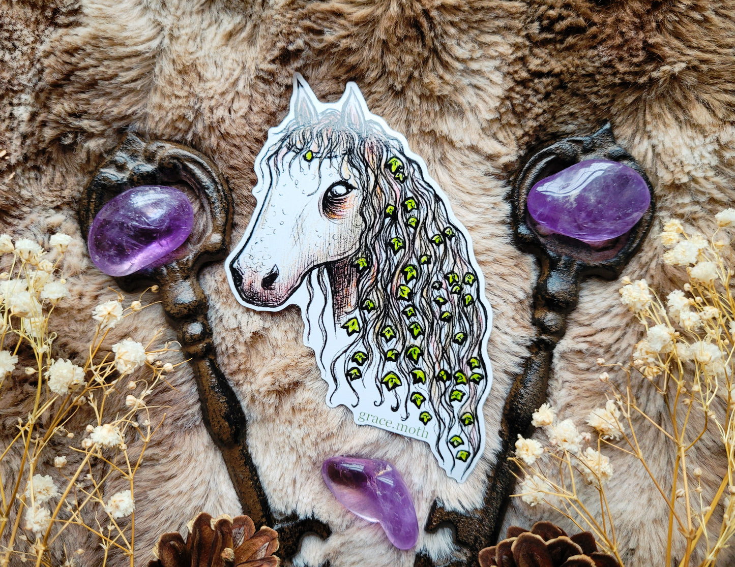 Kelpie Horse - Vinyl Sticker 10cm - Witchy - Mythical Creature - Illustrated by Grace moth
