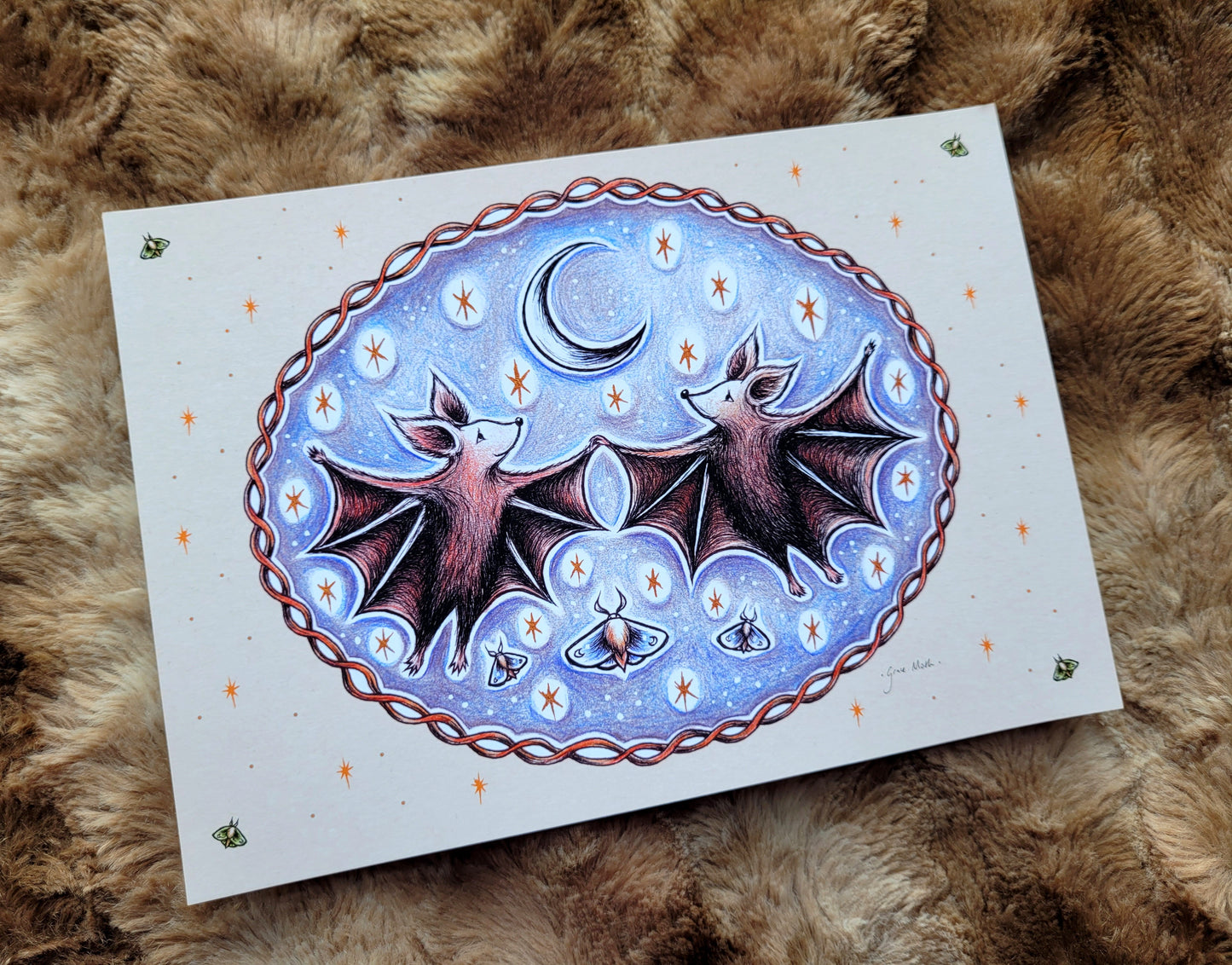 Bat Dance - A5 or A4 art print by Grace Moth