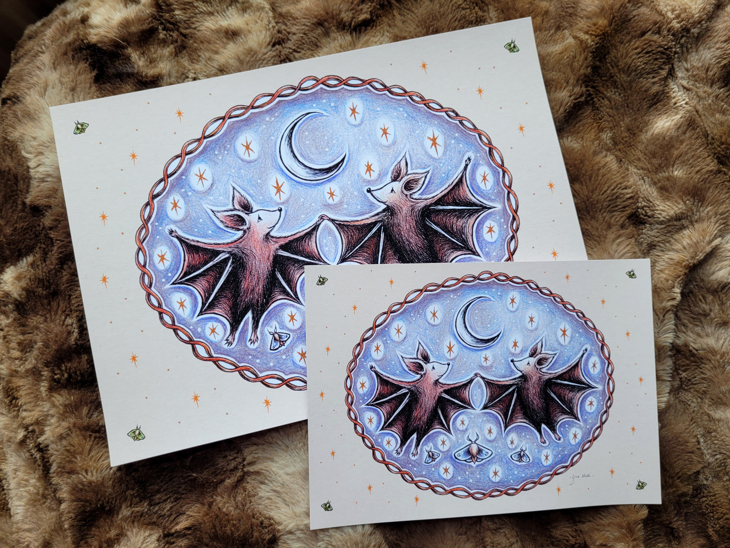 Bat Dance - A5 or A4 art print by Grace Moth
