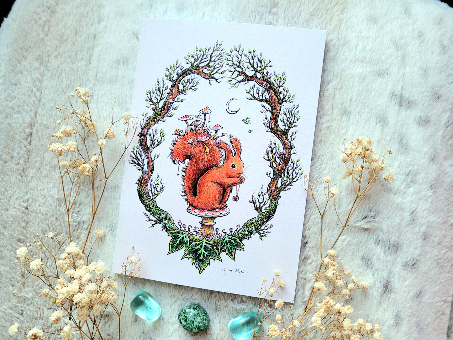 Red Squirrel Notebook - lined A5 size, 80 pages, professionally printed - by Grace Moth