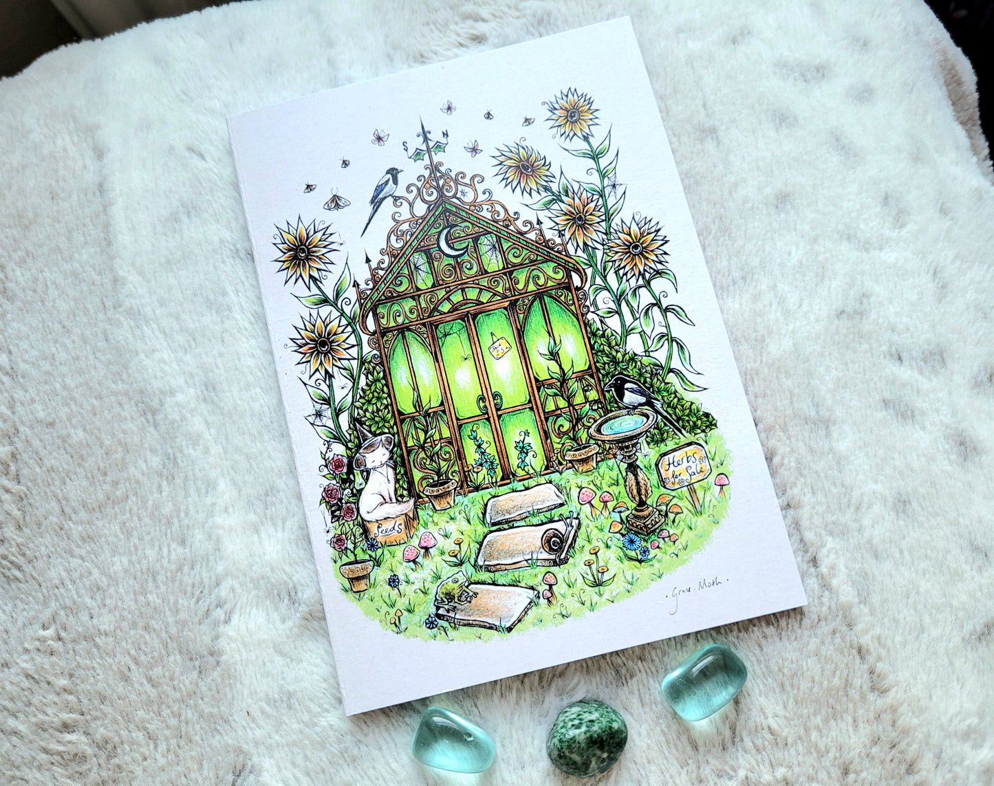 Witches Greenhouse Notebook - lined A5 size, 80 pages, professionally printed - by Grace Moth