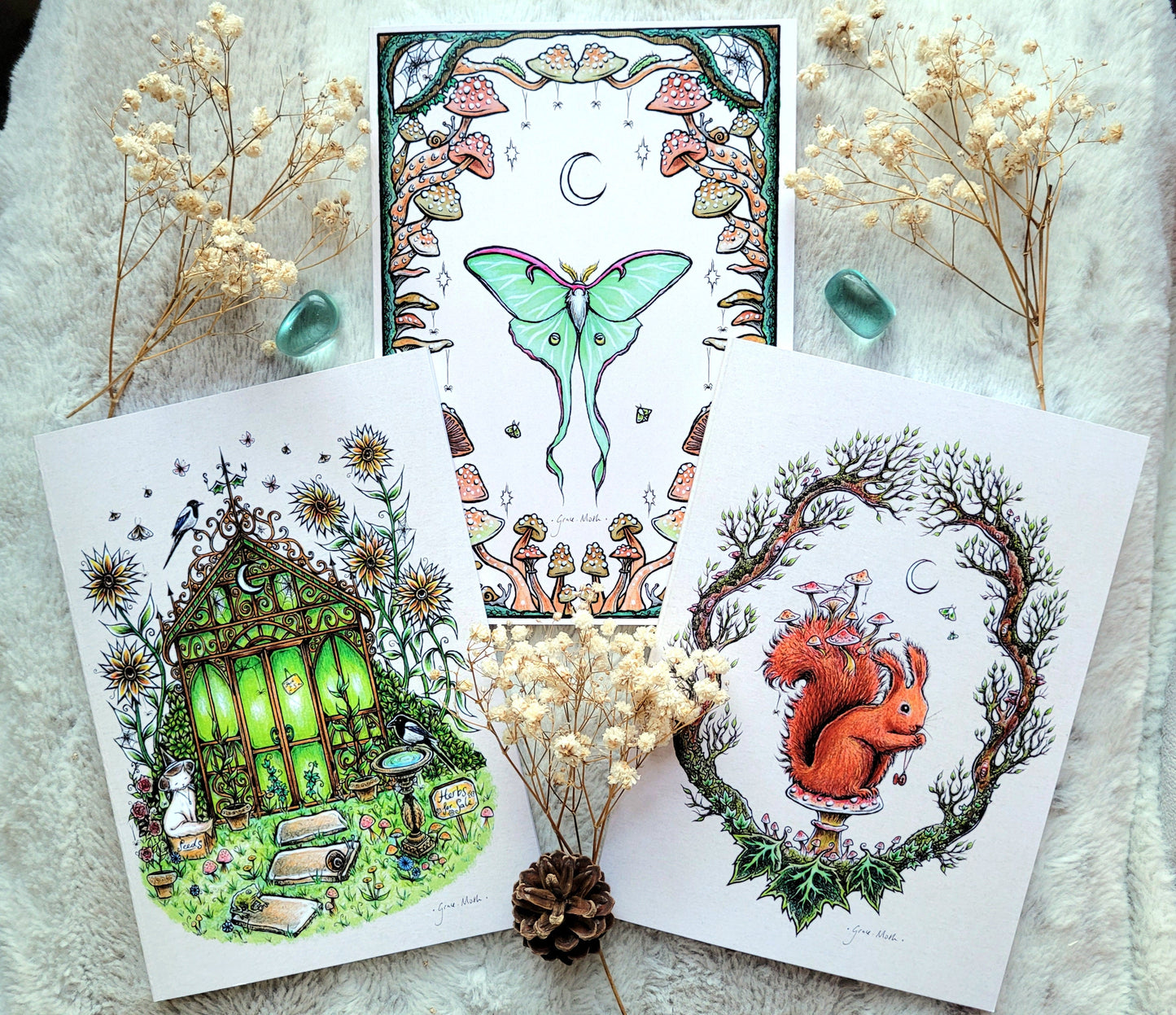 Witches Greenhouse Notebook - lined A5 size, 80 pages, professionally printed - by Grace Moth
