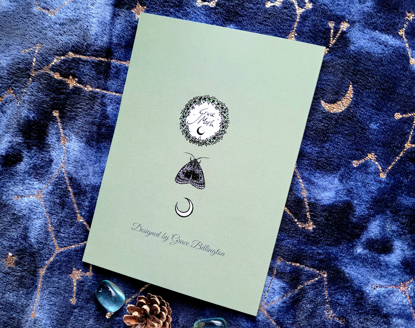 Crow Notebook - lined A5 size, 80 pages, professionally printed - by Grace Moth