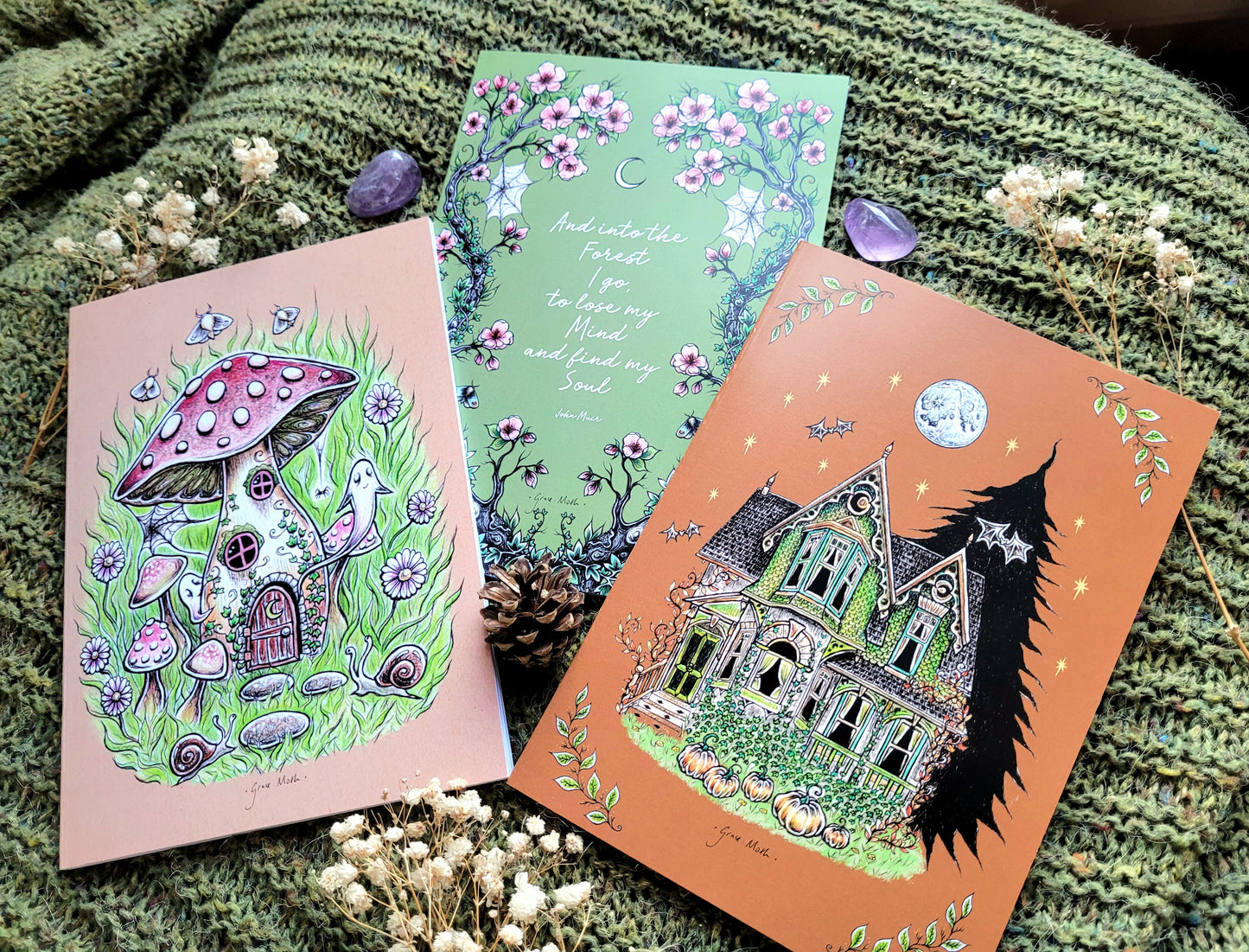 Autumn House Notebook - lined A5 size, 80 pages, professionally printed - by Grace Moth