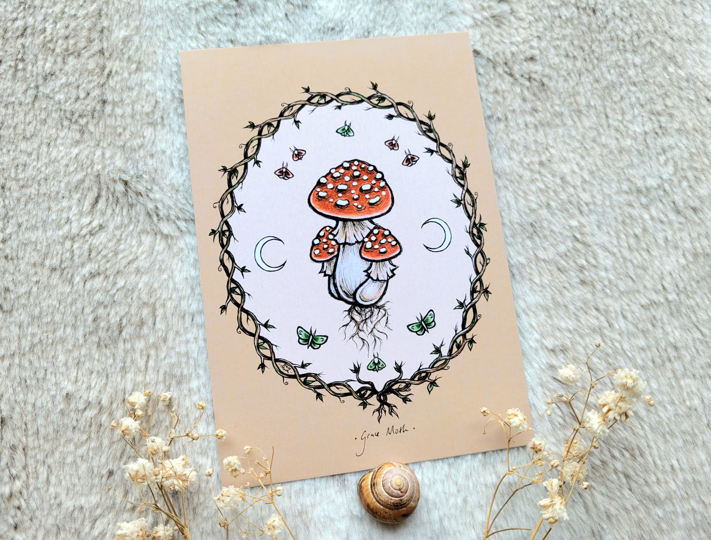 Rust Mushroom - A6 print by Grace Moth - 5.8 x 4.1