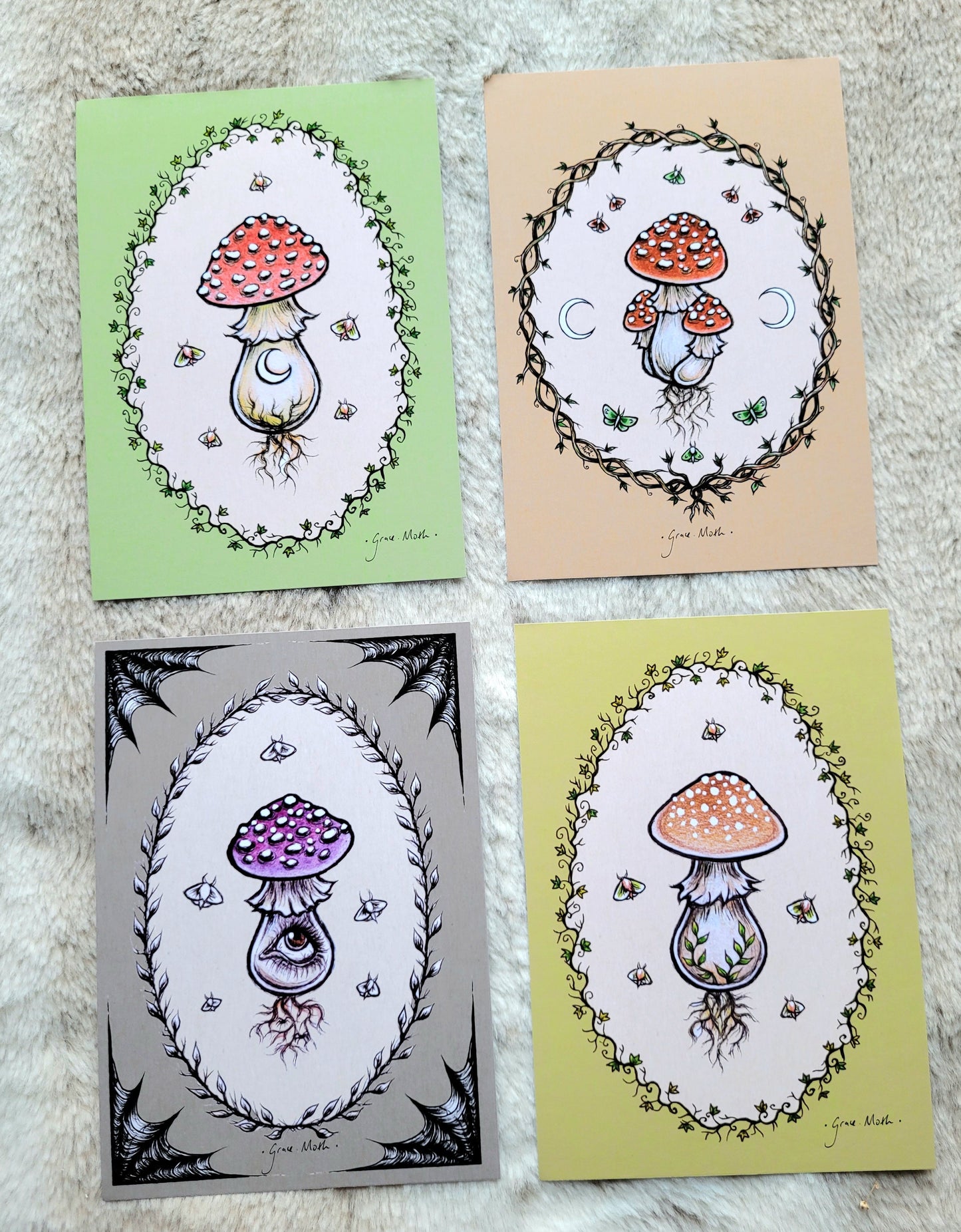 Purple Mushroom - A6 print by Grace Moth - 5.8 x 4.1