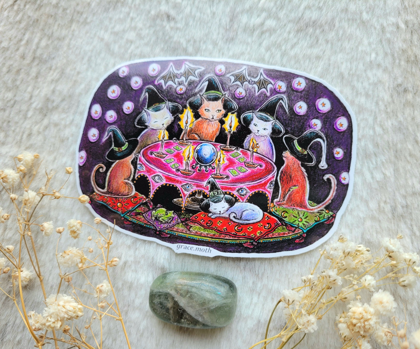 Cat Coven - Vinyl Sticker 10cm by 7.3cm
