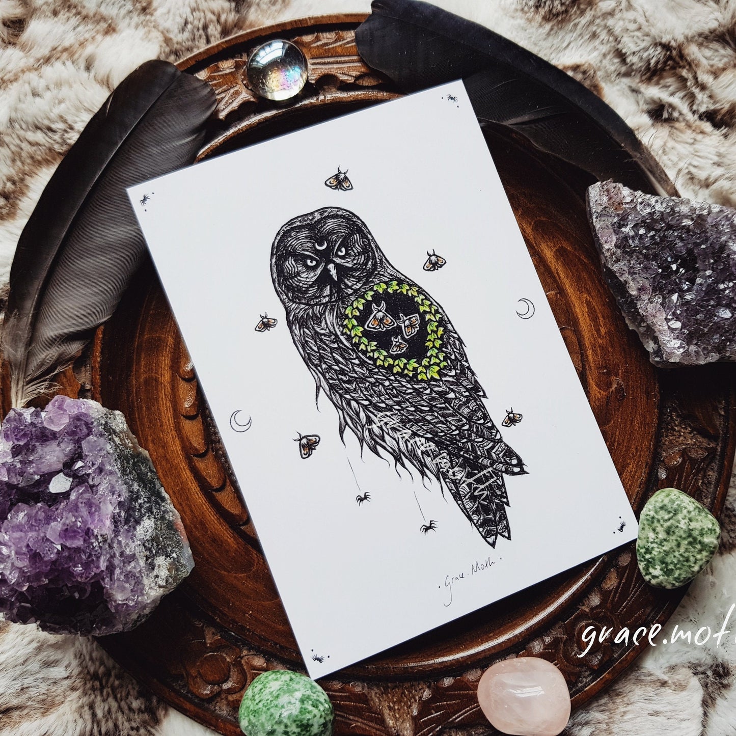 Owl Omen - A6 print 4.1 x 5.8