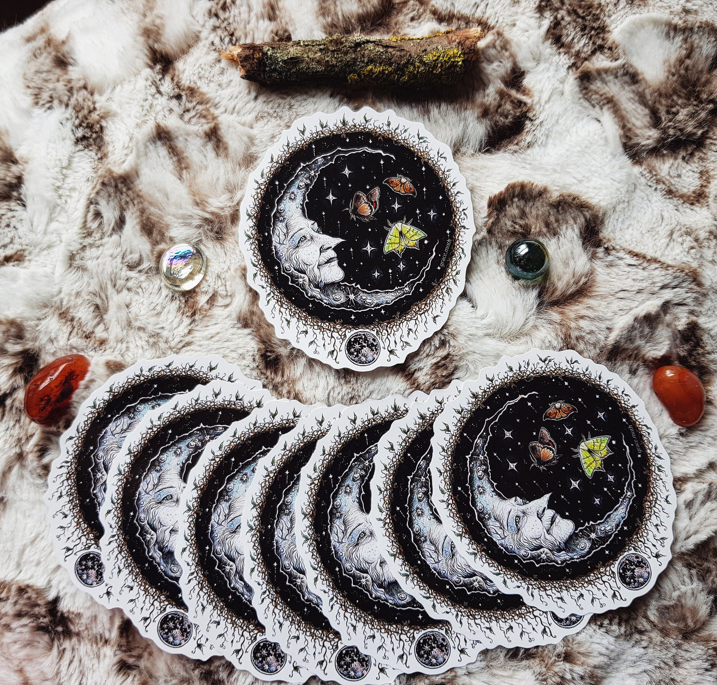 Wise Moon - Vinyl Sticker 10cm by 8.5cm