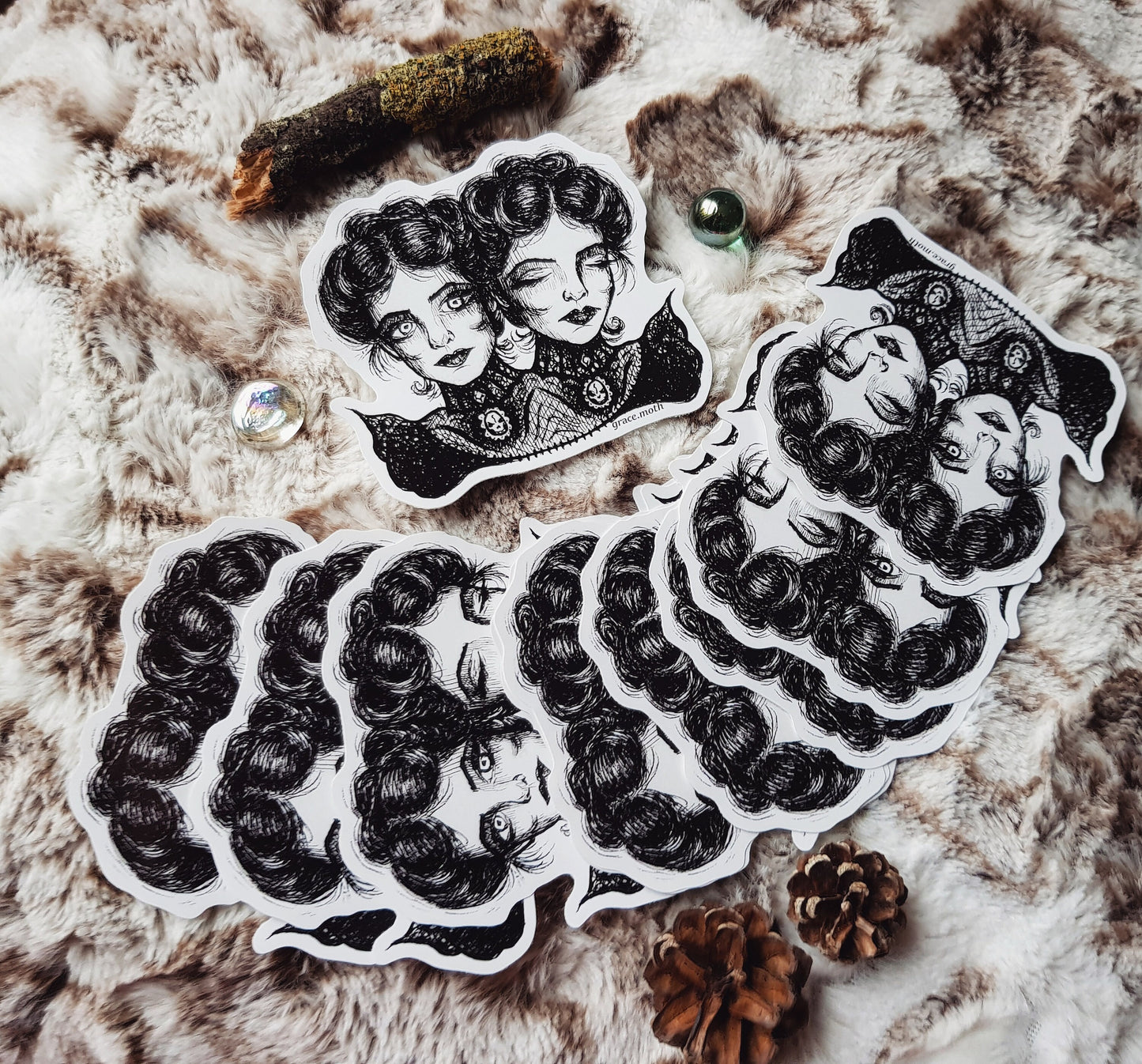 Conjoined Twins - Vinyl Sticker 9.5cm by 8.5cm