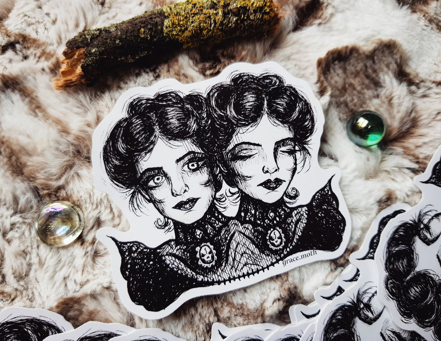 Conjoined Twins - Vinyl Sticker 9.5cm by 8.5cm
