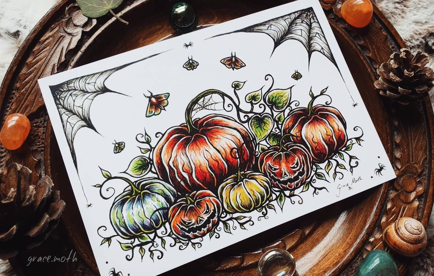 Pumpkin Patch - A6 Halloween print by Grace Moth - 5.8 x 4.1
