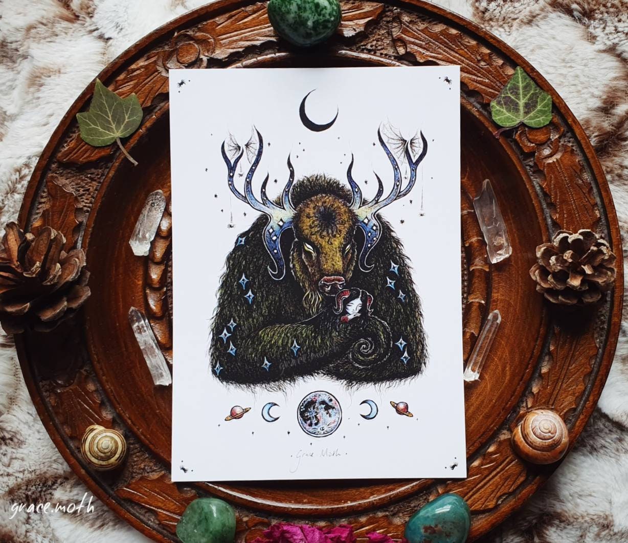 Held by the Cosmos - A6 print by Grace Moth - 5.8 x 4.1