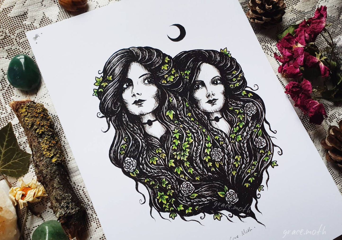 Ivy Doppelganger - A5 art print by Grace Moth - 5.8 x 8.3