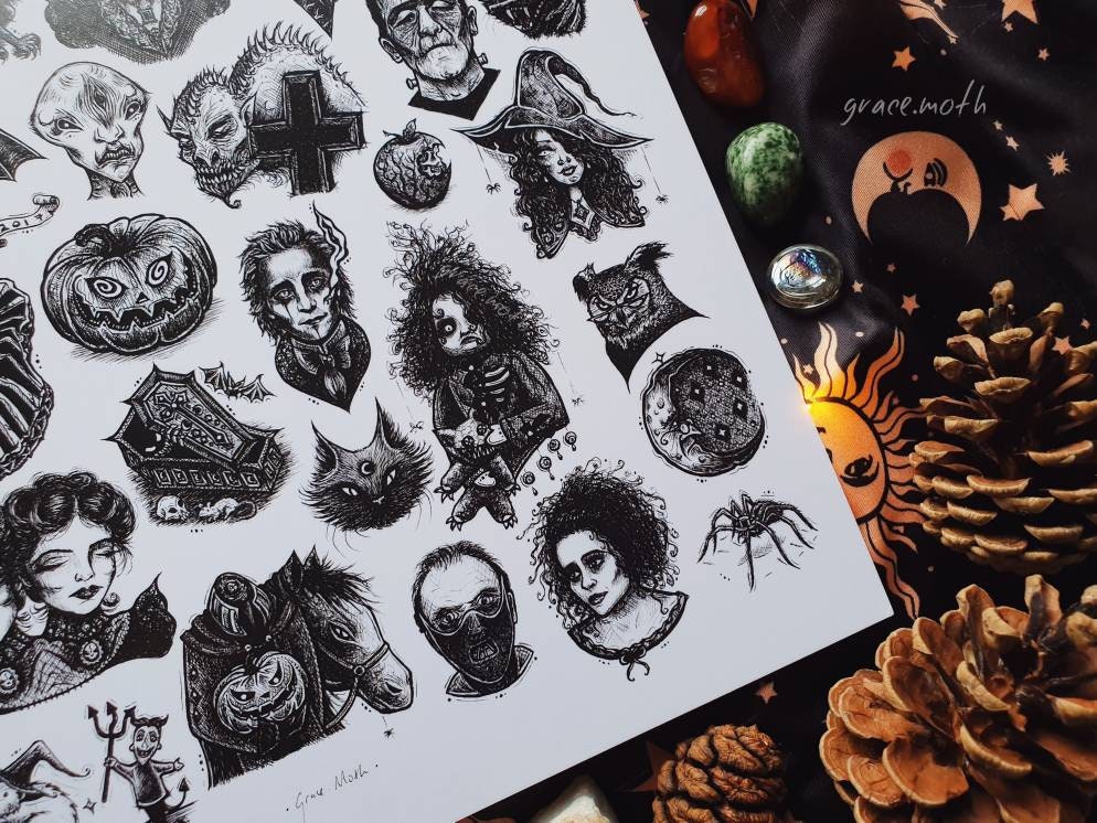 Drawlloween 2017 - A4 art print by Grace Moth - 8.3 x 11.7