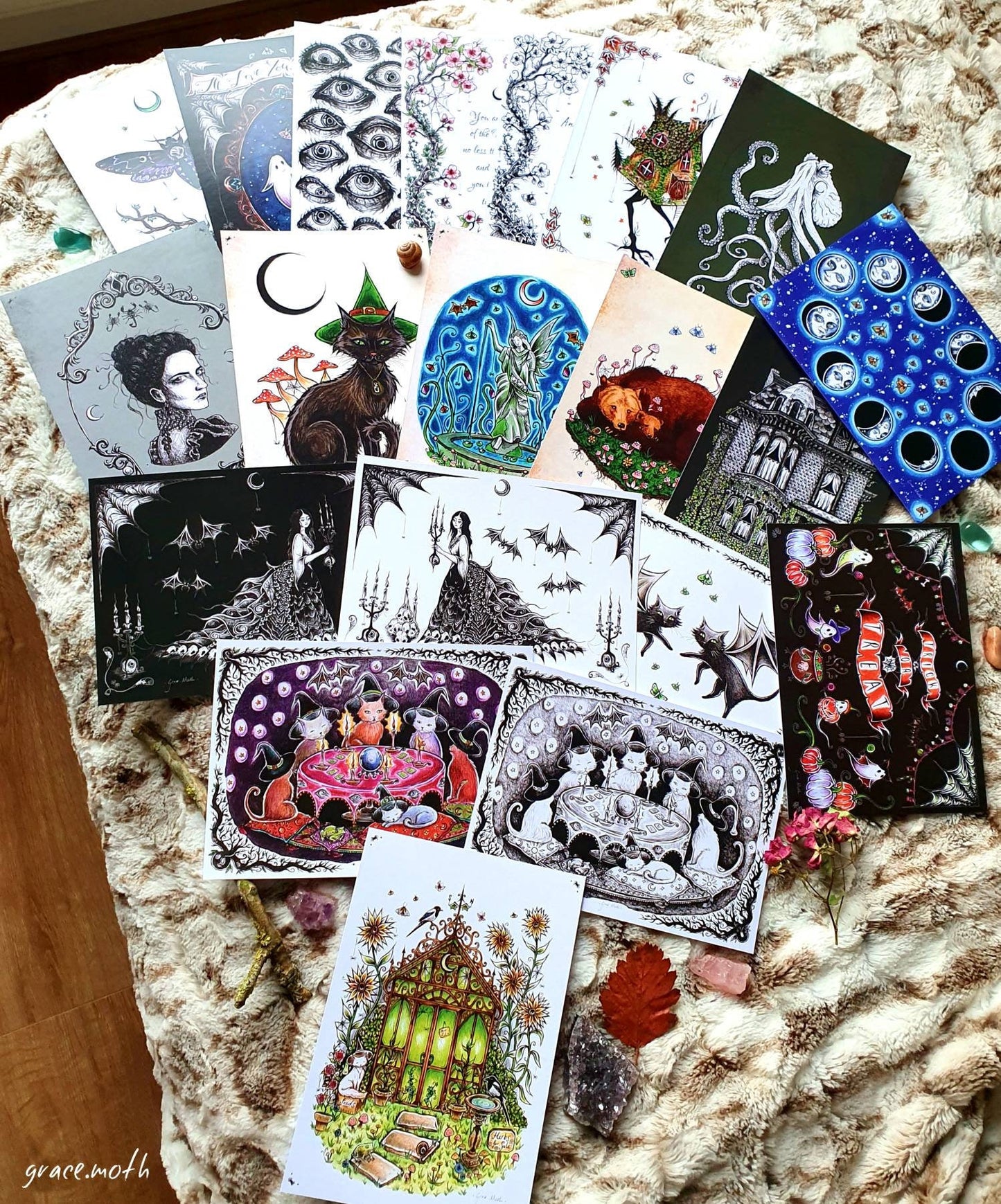 Watchful Eyes - A5 art print by Grace Moth - 5.8 x 8.3