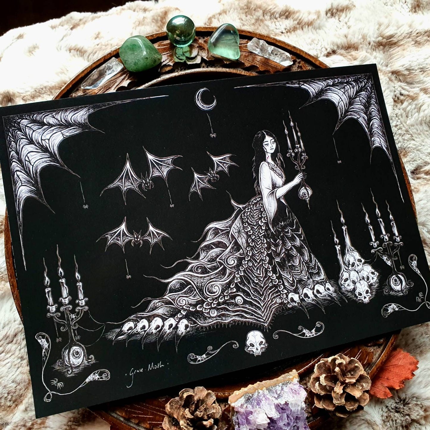 Vampire - dark version - A5 art print by Grace Moth - 5.8 x 8.3