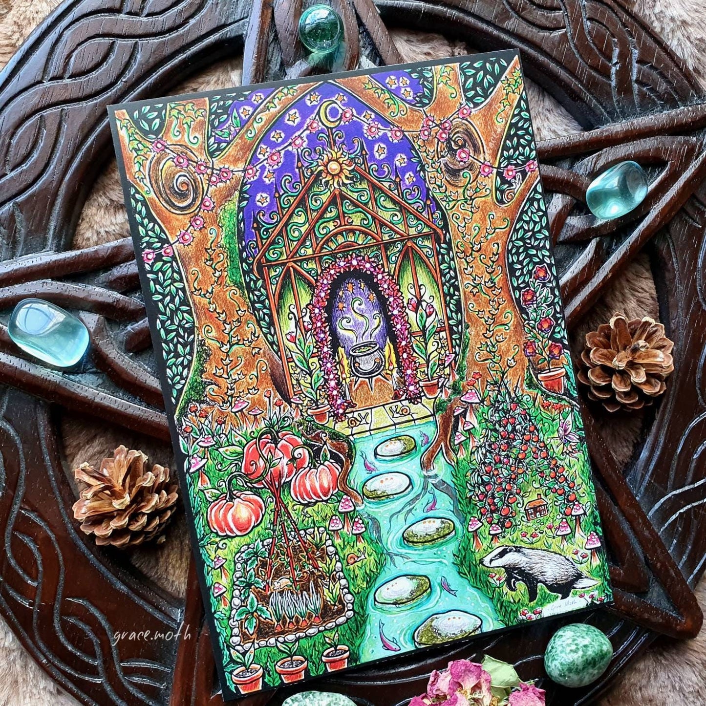 Magical Greenhouse - A5 art print by Grace Moth - 5.8 x 8.3