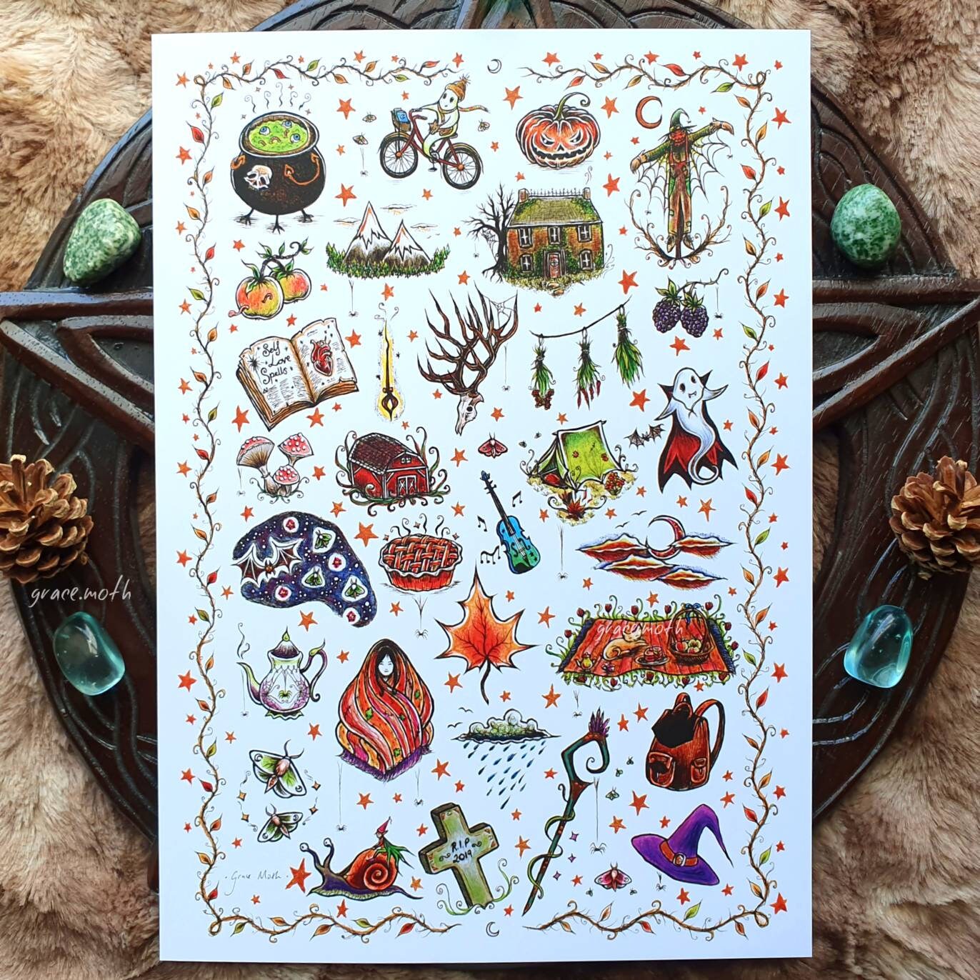 Autumn love - A4 art print by Grace Moth - 8.3 x 11.7