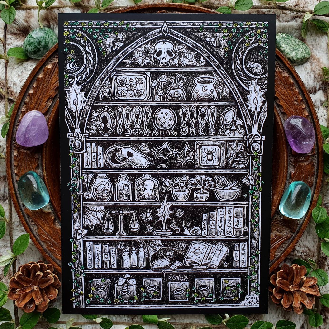 Apothecary - A5 or A4 art print by Grace Moth - 5.8 x 8.3
