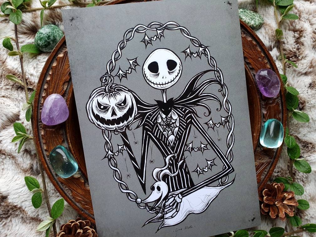 Skellington - A5 art print by Grace Moth - 5.8 x 8.3