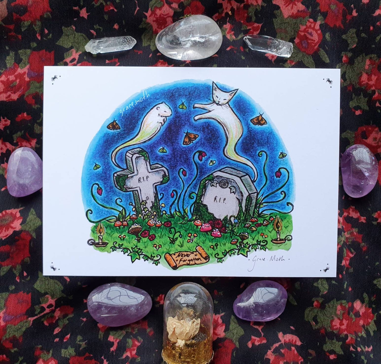 Pet Graves - A6 Ghost print by Grace Moth - 5.8 x 4.1