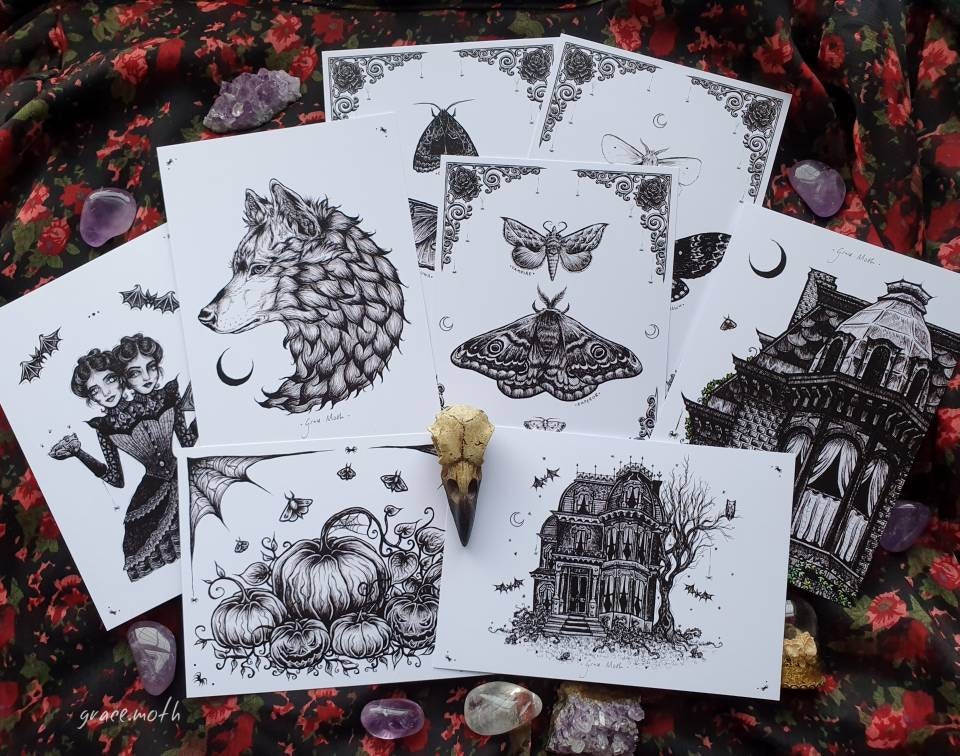 Wolf Moon - A6 print by Grace Moth - 5.8 x 4.1