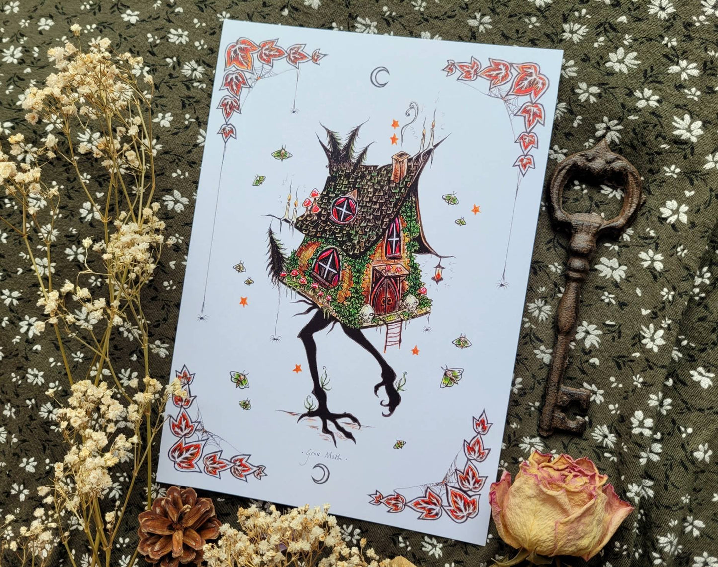 Baba Yaga - A5 art print by Grace Moth - 5.8 x 8.3