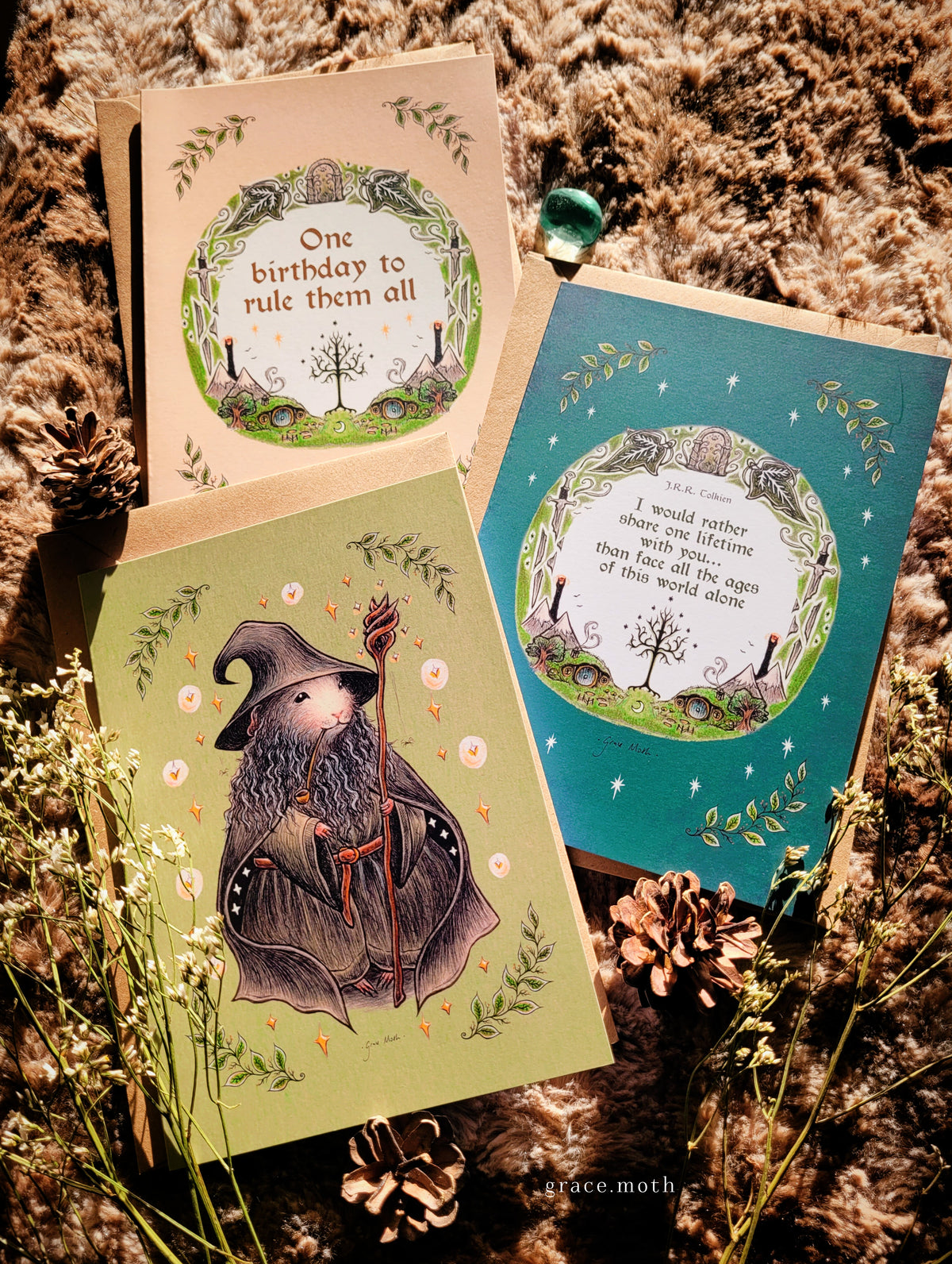 Arwen Quote - greeting card illustrated by Grace Moth - A5 sized, 5.8 x 8.3, Anniversary Valentines, Lord of the Rings inspired, Fantasy love