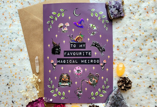 Magical Weirdo - A5 witchy greeting card by Grace Moth - 5.8 x 8.3, gothic creepy