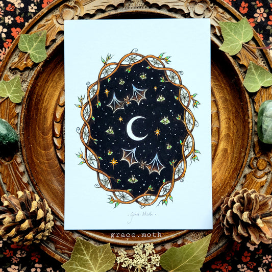 Night Flight - A6 print by Grace Moth - 5.8 x 4.1