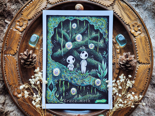 Tree spirits - Colour - Anime - A5 art print by Grace Moth - 5.8 x 8.3