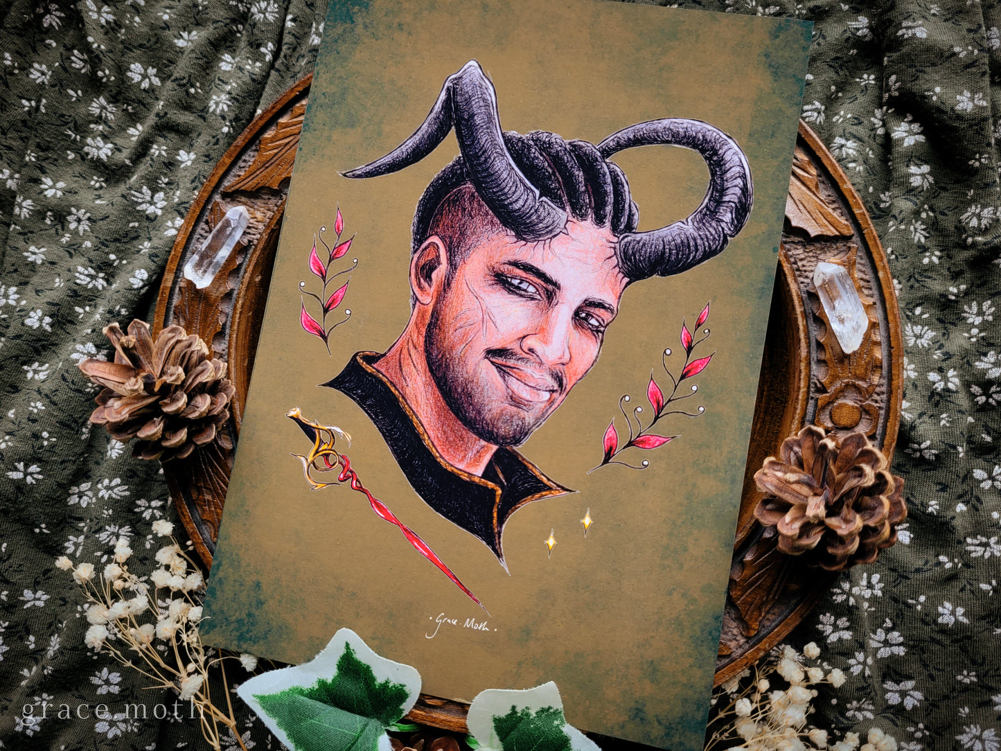 Wyll - A5 art print by Grace Moth - BG3, Baldurs Gate 3, Companion, Devil - 5.8 x 8.3