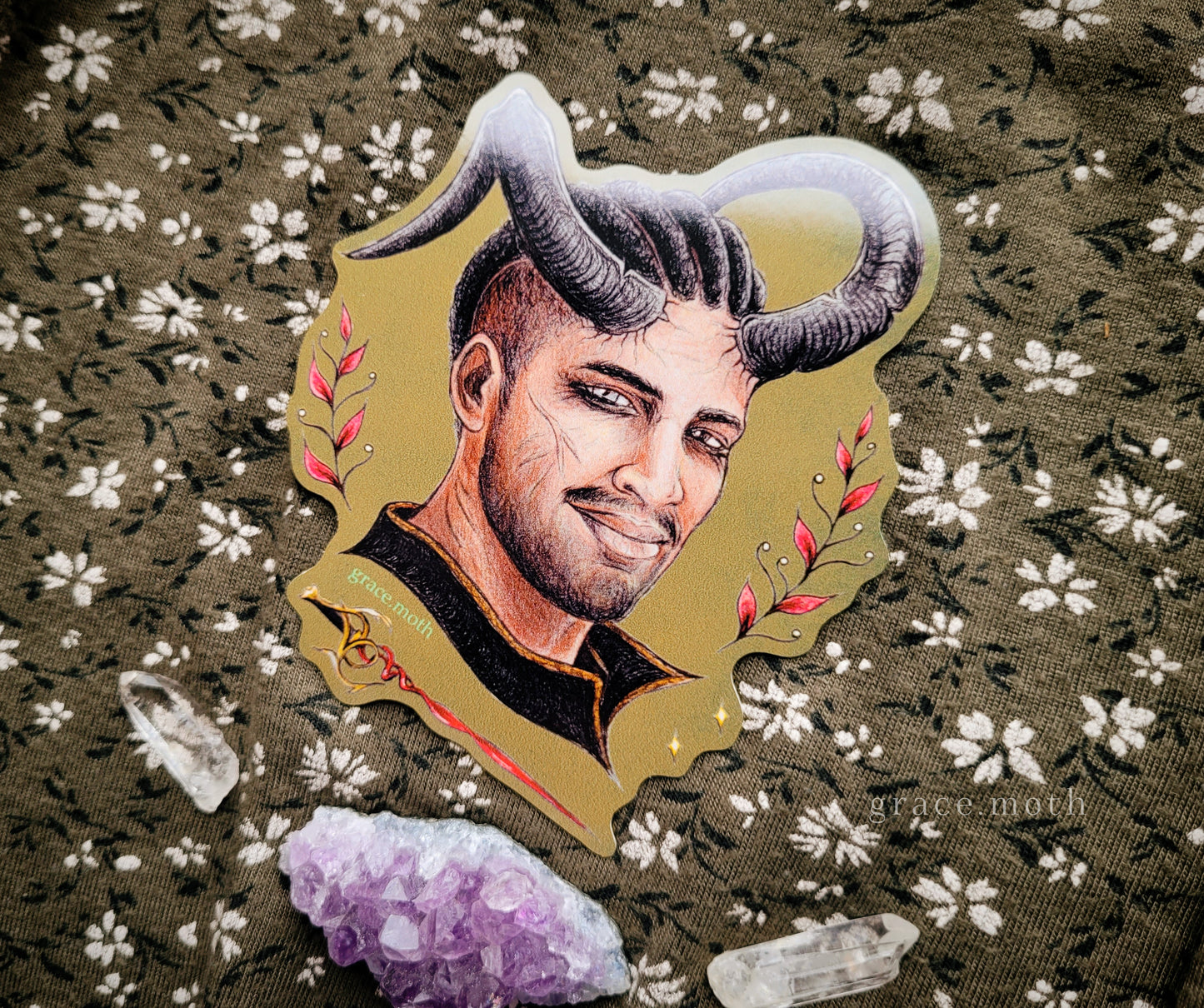 Wyll Sticker - Vinyl Sticker - 10cm illustrated by Grace Moth - BG3, Baldurs Gate, Dnd