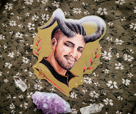 Wyll Sticker - Vinyl Sticker - 10cm illustrated by Grace Moth - BG3, Baldurs Gate, Dnd
