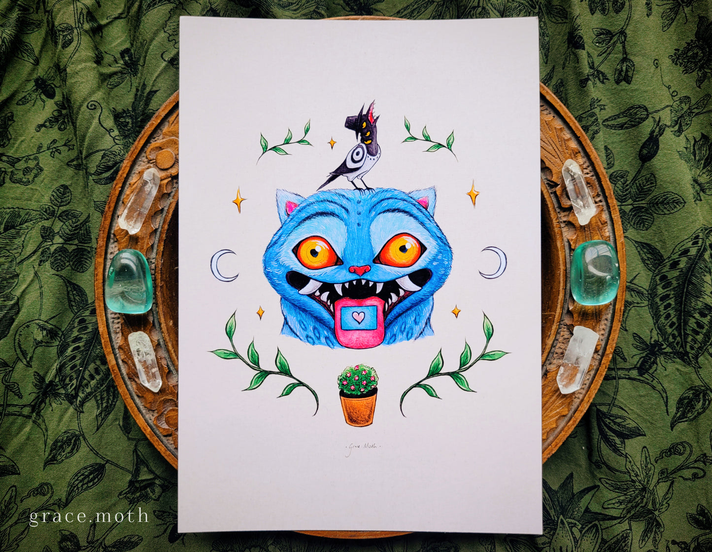 Derpy Tiger print - A5 or A4 art print by Grace Moth - 5.8 x 8.3 - kpop demon hunters inspired