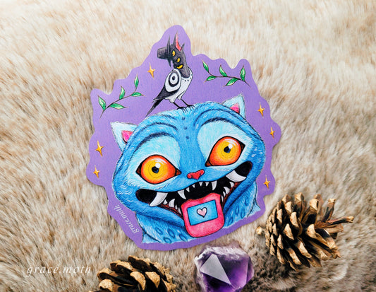 Derpy Tiger - Vinyl Sticker - 10cm illustrated by Grace Moth - Magpie, kpop demon hunters inspired