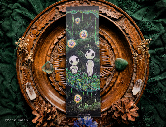 Forest Spirits Bookmark - illustrated by Grace Moth, anime inspired