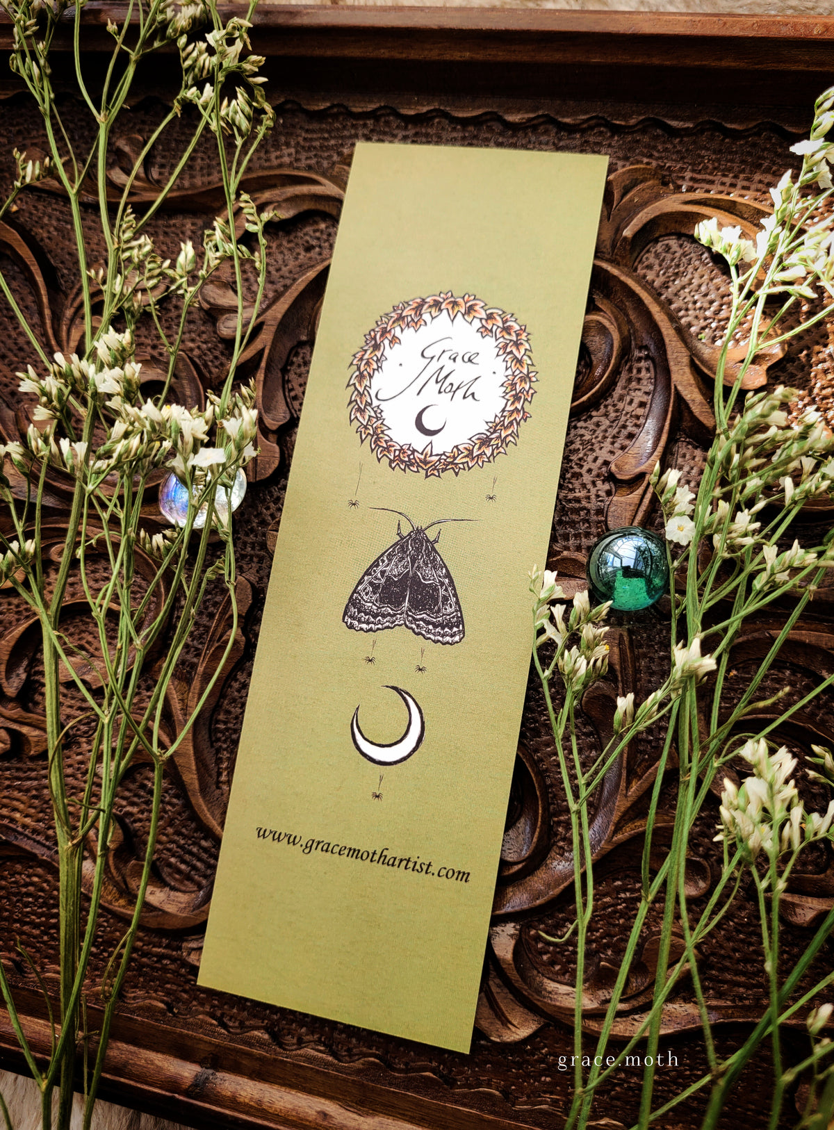 Apothecary Bookmark - illustrated by Grace Moth, dark gothic witchy