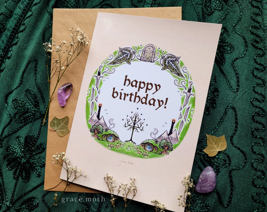 Lord of the Rings Birthday - A5 greeting card by Grace Moth - 5.8 x 8.3, gothic creepy