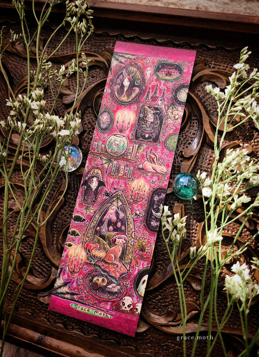 Oddity Wall Bookmark - illustrated by Grace Moth, gothic fantasy frames