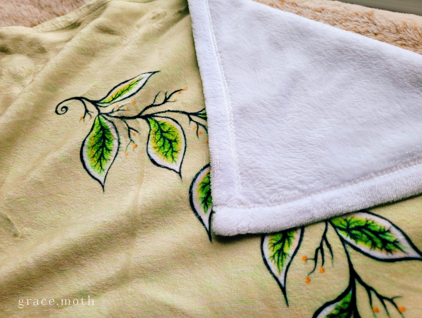 LOTR hobbit Inspired throw blanket - witchy gothic original design by Grace Moth - 50" by 60"